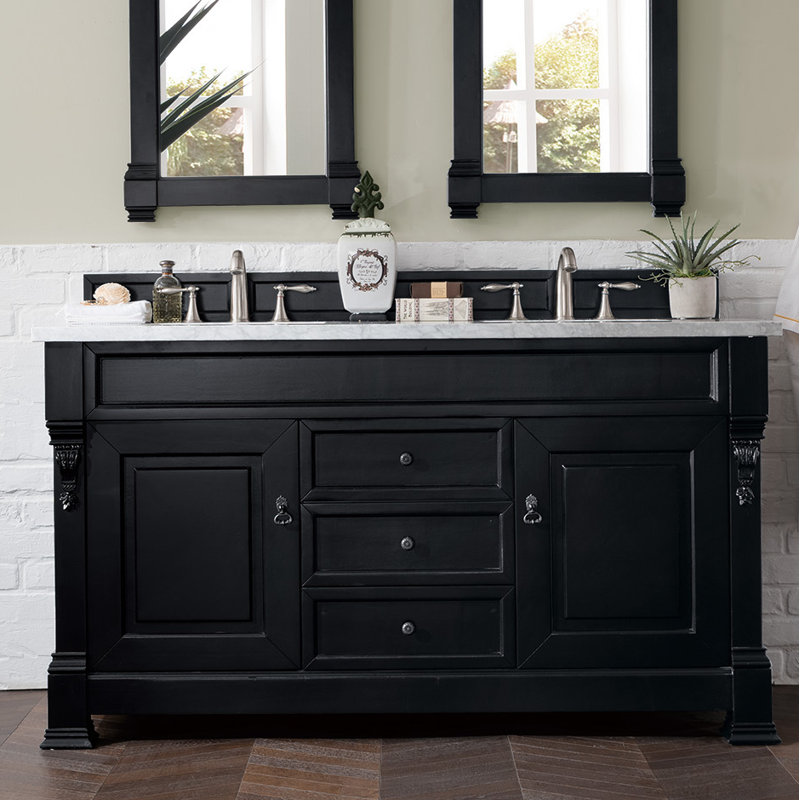 Darby Home Co Vivanco 60'' Double Bathroom Vanity with Marble Top & Reviews Wayfair